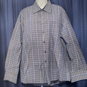 plaid blue button up